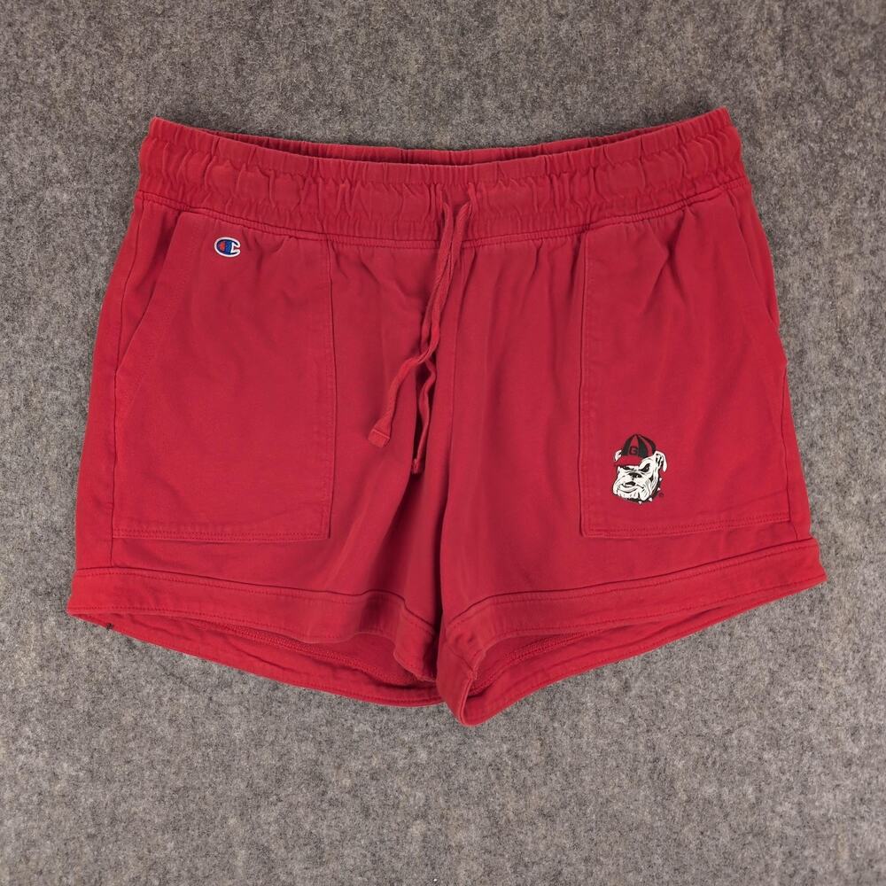 Georgia Bulldogs Shorts Womens Medium Red NCAA Football Champion Drawstring